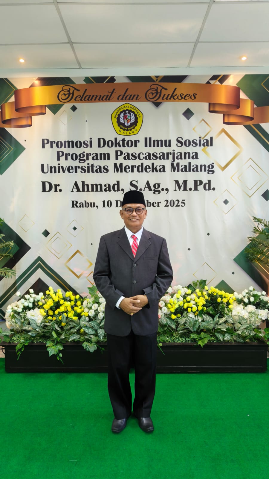 Rektor UIM Ahmad, S.Ag., M.Pd. Resmi Dipromosikan Doktor Ilmu Sosial di Universitas Merdeka Malang